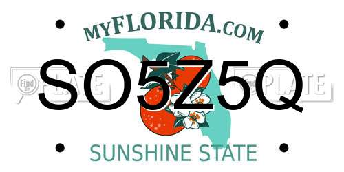 SO5Z5Q Florida License Plate