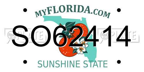 SO62414 Florida License Plate