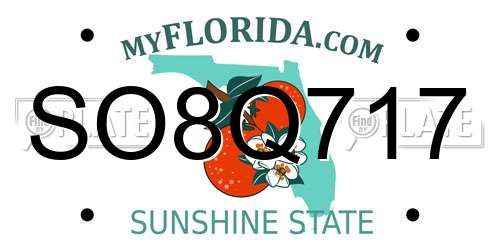 SO8Q717 Florida License Plate