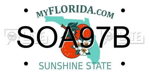 SOA97B Florida License Plate
