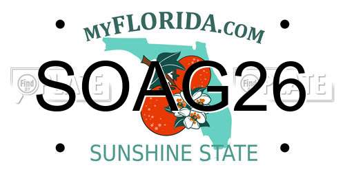 SOAG26 Florida License Plate