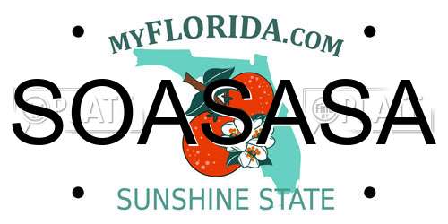 SOASASA Florida License Plate