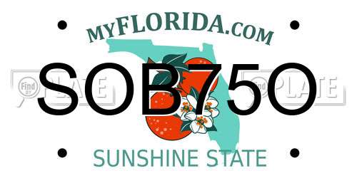 SOB75O Florida License Plate