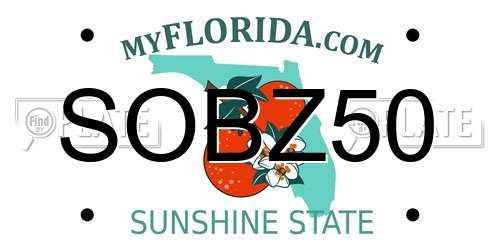 SOBZ50 Florida License Plate
