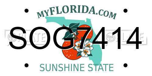 SOG7414 Florida License Plate