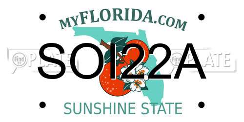 SOI22A Florida License Plate