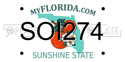 SOI274 Florida License Plate