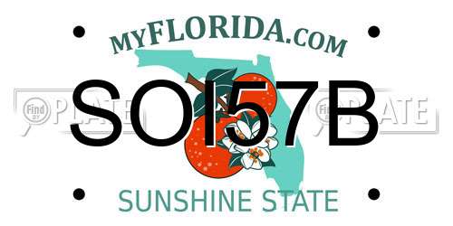 SOI57B Florida License Plate