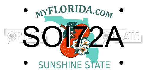 SOI72A Florida License Plate