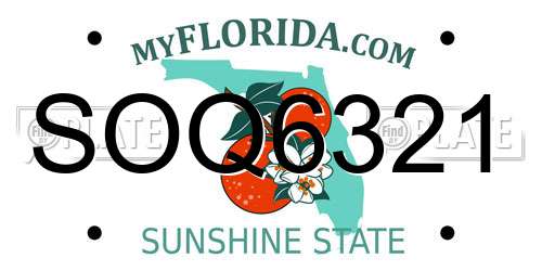 SOQ6321 Florida License Plate