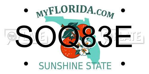 SOQ83E Florida License Plate