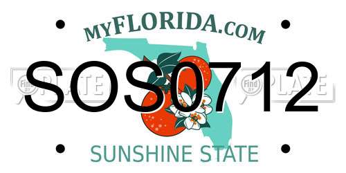 SOS0712 Florida License Plate