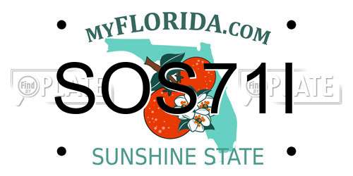 SOS71I Florida License Plate