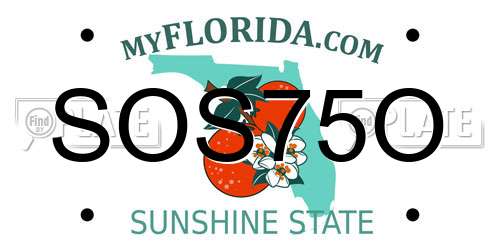 SOS75O Florida License Plate