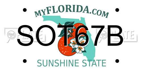 SOT67B Florida License Plate