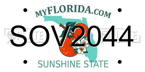 SOV2044 Florida License Plate