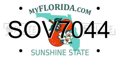 SOV7044 Florida License Plate