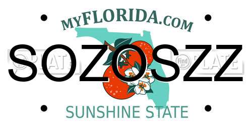 SOZOSZZ Florida License Plate