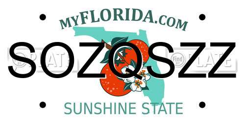 SOZQSZZ Florida License Plate