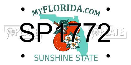 SP1772 Florida License Plate