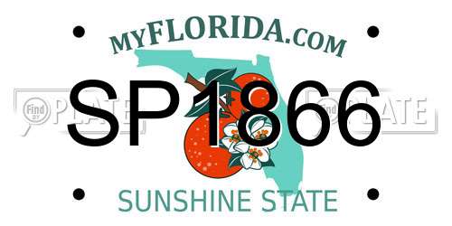 SP1866 Florida License Plate