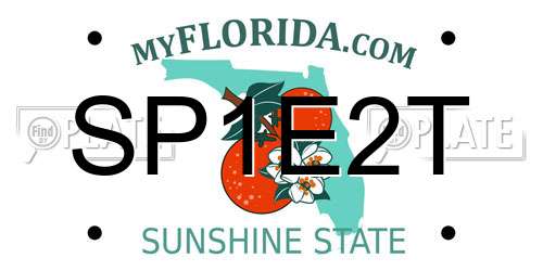 SP1E2T Florida License Plate