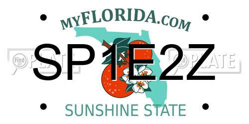 SP1E2Z Florida License Plate