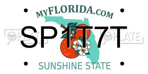 SP1T7T Florida License Plate