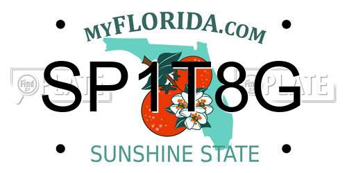 SP1T8G Florida License Plate