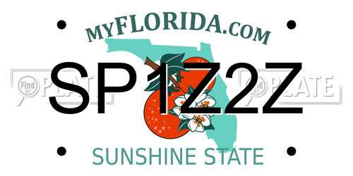 SP1Z2Z Florida License Plate