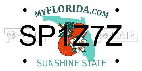 SP1Z7Z Florida License Plate
