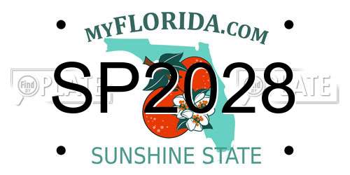 SP2028 Florida License Plate