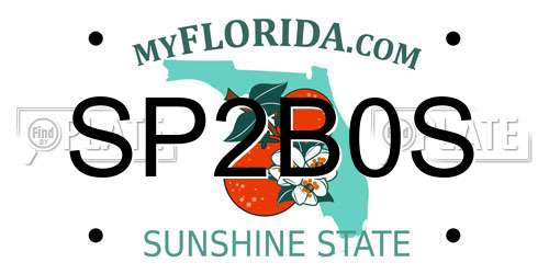 SP2B0S Florida License Plate