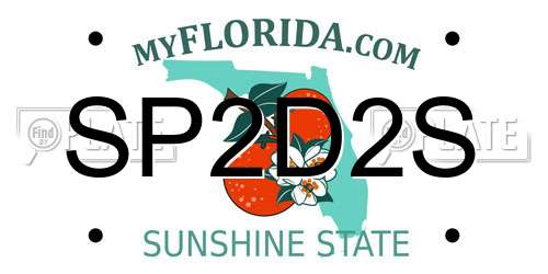 SP2D2S Florida License Plate