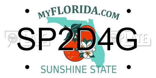 SP2D4G Florida License Plate