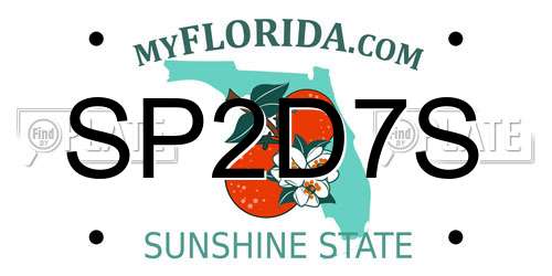 SP2D7S Florida License Plate