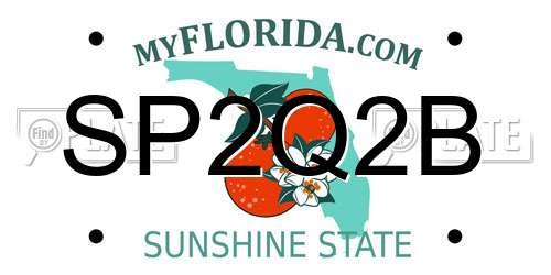 SP2Q2B Florida License Plate