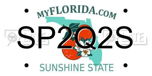 SP2Q2S Florida License Plate