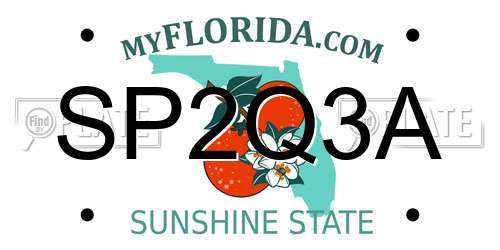 SP2Q3A Florida License Plate
