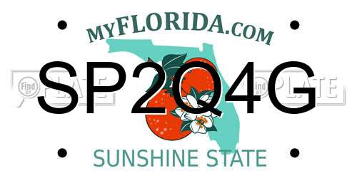 SP2Q4G Florida License Plate