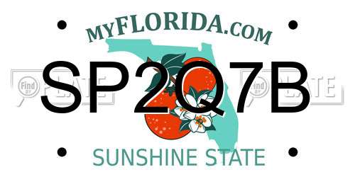 SP2Q7B Florida License Plate