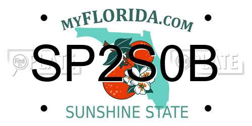 SP2S0B Florida License Plate