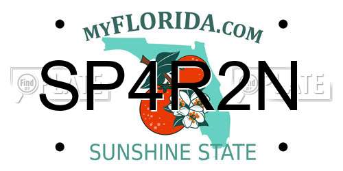 SP4R2N Florida License Plate