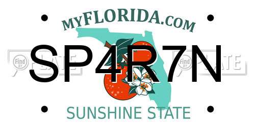 SP4R7N Florida License Plate