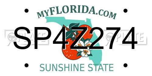 SP4Z274 Florida License Plate
