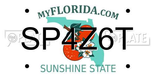 SP4Z6T Florida License Plate