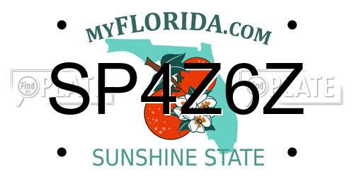 SP4Z6Z Florida License Plate