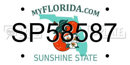 SP58587 Florida License Plate