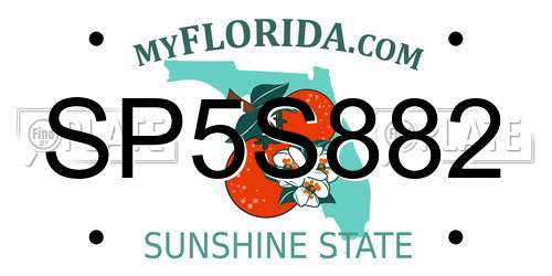 SP5S882 Florida License Plate