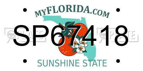 SP67418 Florida License Plate